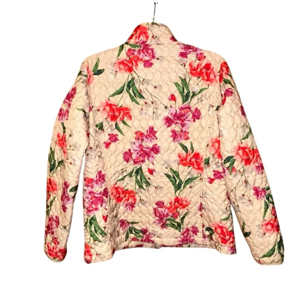 Lands End PrimaLoft Quilted Floral Jacket Womens‎ Large 14-16 Packable Coat
